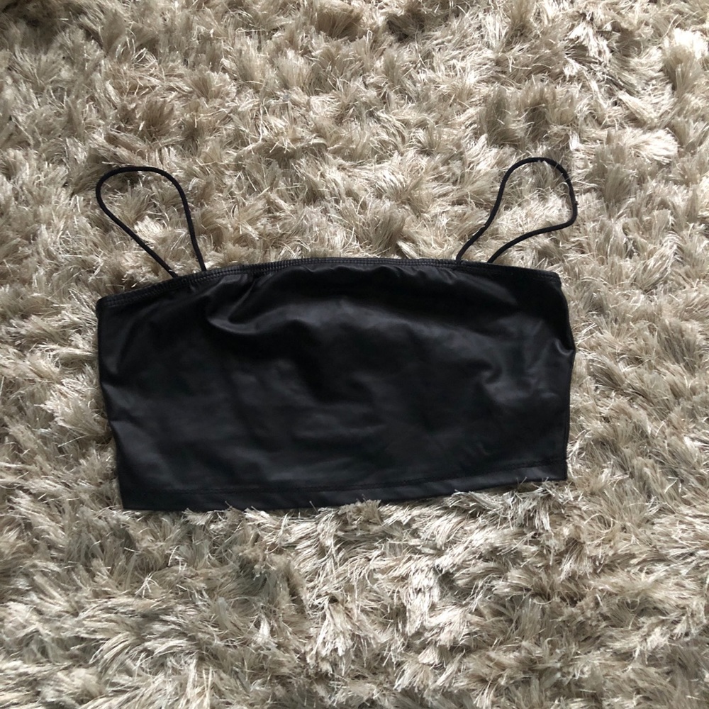 SHEIN black leather tank top